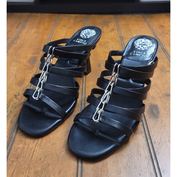 Vince Camuto Black Grencena Heeled Sandals- Size 8.5 - Picture 2 of 7